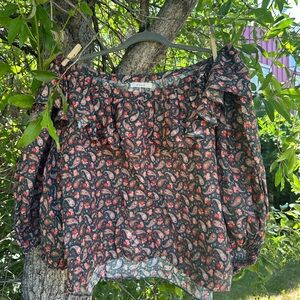 DOEN Cielito Blouse in Teal Canterbury Paisley